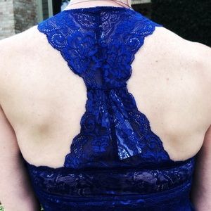 boutique Dresses - Royal blue & Lace Side Slits Maxi Dress boutique Dresses - Royal blue & Lace Side Slits Maxi Dress